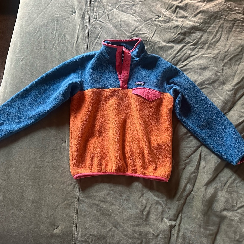 Girls Blue and Orange Patagonia Jacket
